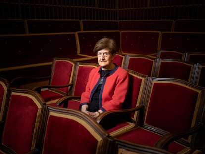 La filósofa, escritora y catedrática emérita Adela Cortina, fotografiada en la Universidad de la Nau, en Valencia.