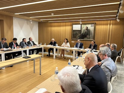 Reunión de la asamblea de constructores de Anci celebrada esta mañana en Madrid.