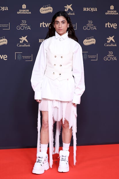 GRANADA, SPAIN - FEBRUARY 08: Carolina Yuste attends the red carpet during Goya Cinema Awards 2025 at the Granada Conference & Exhibition Centre on February 08, 2025 in Granada, Spain. (Photo by Pablo Cuadra/Getty Images)