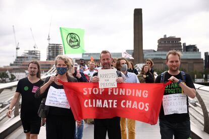 Imagen de una protesta de los activistas climticos de Extinction Rebellion en Londres el 2 de septiembre de 2021.