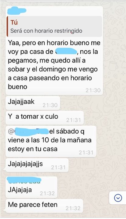 Conversación del grupo de WhatsApp de Roberto.