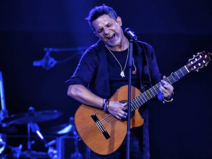 El cantante Alejandro Sanz, en un concierto.