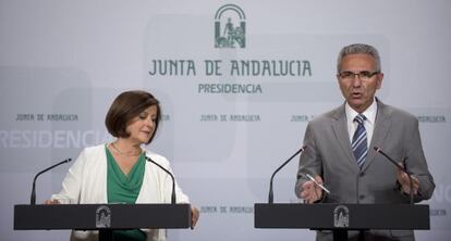 Mar&iacute;a Jos&eacute; S&aacute;nchez Rubio y Miguel &Aacute;ngel V&aacute;zquez, este martes.