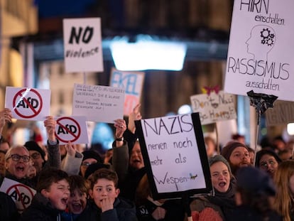 Protestas contra Alternativa por Alemania en Renania del Norte-Westfalia.