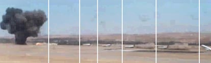 Imágenes tomadas de un vídeo de AENA que recoge el accidente del MD-82 de Spanair en Barajas el 20 de agosto de 2008