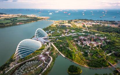 Vista aérea de la ciudad-estado de Singapur.