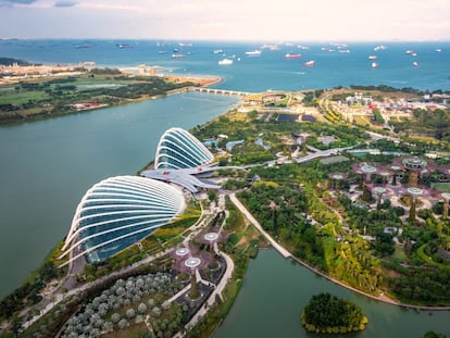 Vista aérea de la ciudad-estado de Singapur.