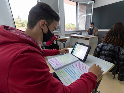 Una clase en un colegio de Murcia, en octubre.