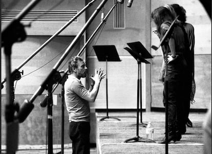 Stephen Sondheim da instrucciones en un ensayo de 'Into the Woods' en Nueva York