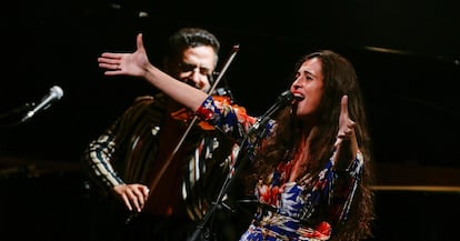 La cantante Silvia Pérez Cruz, durante su actuación este domingo en el Festival de Jazz de San Sebastián.