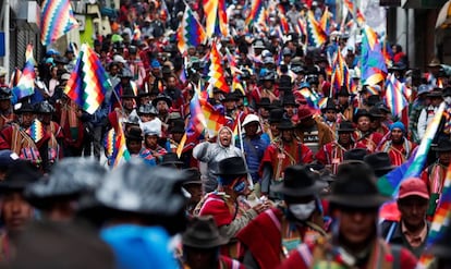 Una manifestación en La Paz, Bolivia.