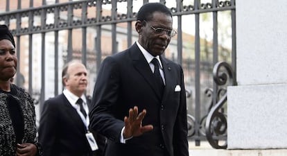 Obiang, en el Funeral de Adolfo Suárez en Madrid.