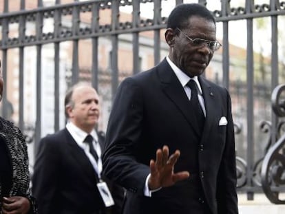 Obiang, en el Funeral de Adolfo Suárez en Madrid.