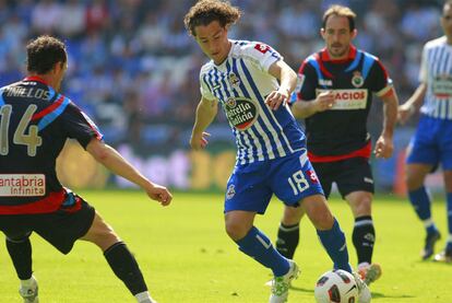 Andrés Guardado, en el partido del Deportivo contra el Racing de Santander de la semana pasada.