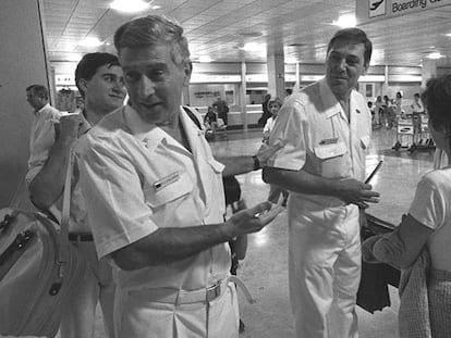 Despedida de algunos militares que se marchaban a la misión de paz de Bosnia, en 1995.