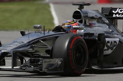 Jenson Button, de McLaren, durante la clasificación del Gran Premio de Montreal.