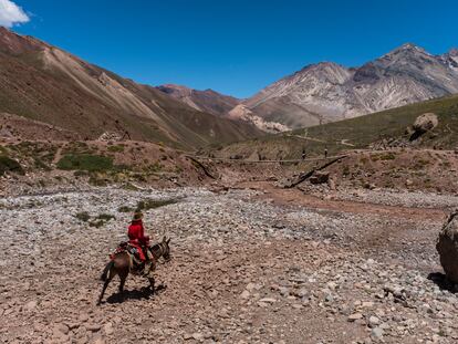 La cordillera de los Andes en la provincia de Mendoza, Argentina.