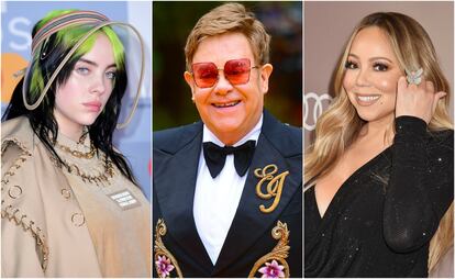 Billie Eilish, Elton John y Mariah Carey.