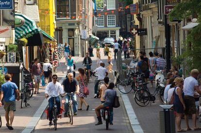 Una calle de Ámsterdam, el 6 de julio.