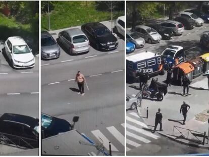 Un hombre amenaza a la policía con dos catanas en Madrid
