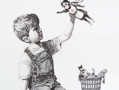 Banksy homenajea al personal sanitario y su lucha contra el coronavirus
