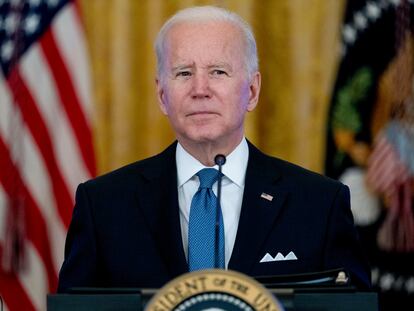 El presidente Joe Biden durante una reunión sobre los esfuerzos para reducir los precios para las familias trabajadoras, en la Casa Blanca en Washington.
