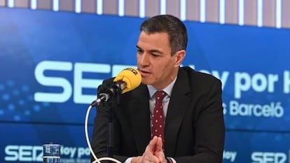 El presidente del Gobierno, Pedro Sánchez, este lunes en la Cadena SER.