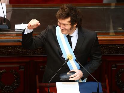 Javier Milei durante la sesión inaugural del Congreso Argentino, en Buenos Aires, en marzo de 2024.