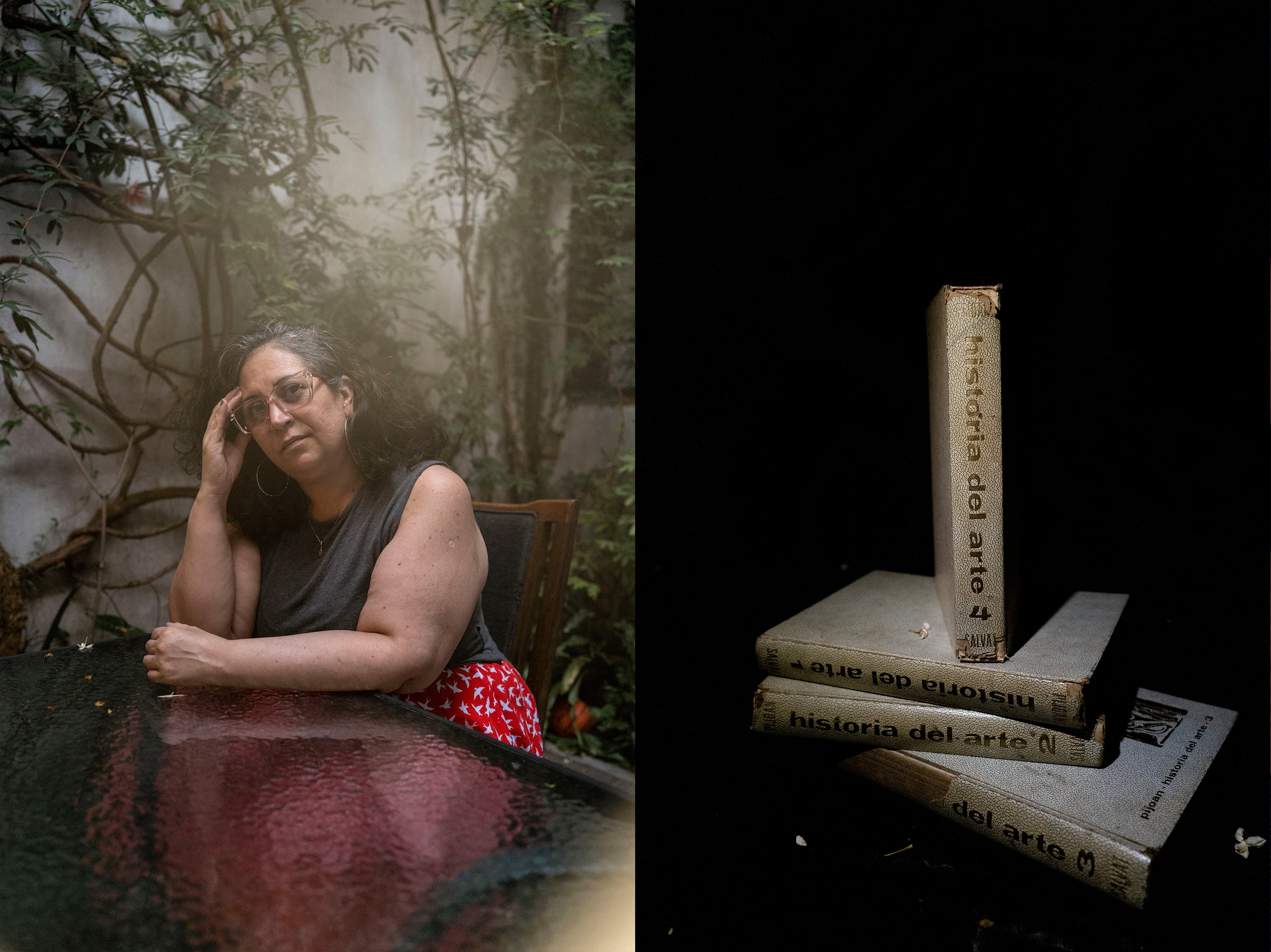 Noe Lynch, hija del militar Hector Lynch y sobrina de Ernesto Lynch, imputado por crímenes de Lesa Humanidad. Una enciclopedia de arte, único objeto que se llevó de su casa.