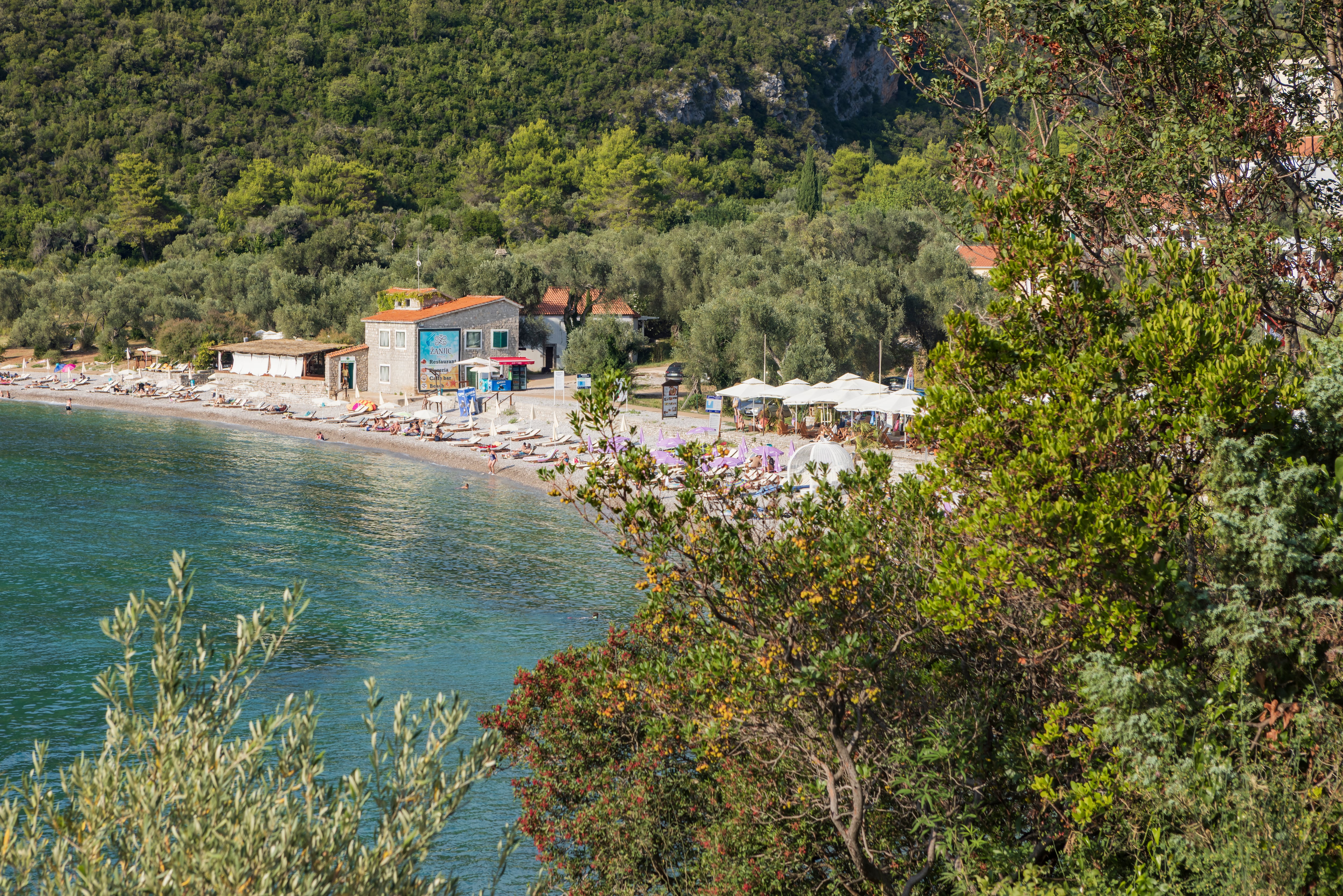 Vista de la playa de Žanjic, en Montenegro.