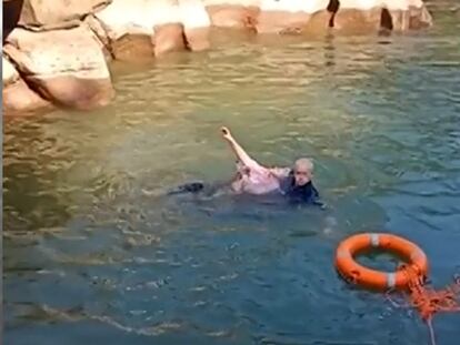El cónsul británico saltó al agua para salvarle la vida a la joven inconsciente, que estaba siendo arrastrada por la corriente del río. En vídeo: Las imágenes del rescate que se viralizó en redes sociales. 