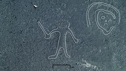 Científicos japoneses descubrieron en la costa sur de Perú  nuevos geoglifos cerca de las líneas de Nazca.