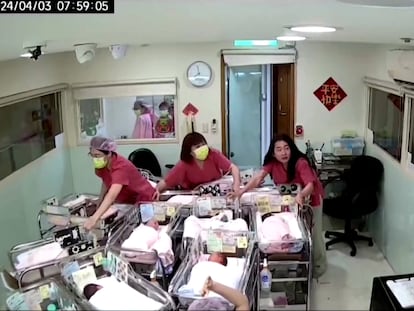 El centro de maternidad 'Ma Cherie' en Taiwán durante el terremoto del 3 de abril de 2024