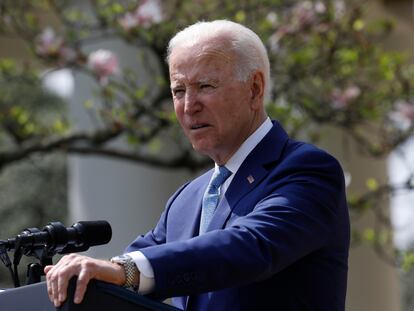 Joe Biden durante la conferencia en la Casa Blanca, el pasado 8 de abril. En el vídeo, las declaraciones del presidente de Estados Unidos.