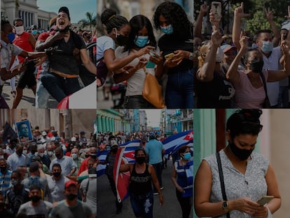 
 Imágenes de las protestas a través de las redes sociales. En video, entrevista a Abraham Jiménez y las detenciones en las calles de La Habana. 