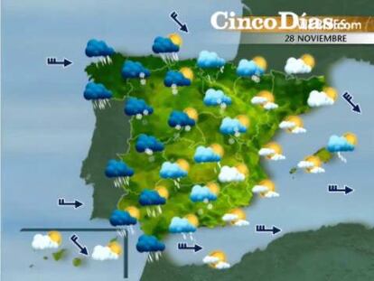 Pronóstico meteorológico para el 28, 29 y 30 de noviembre