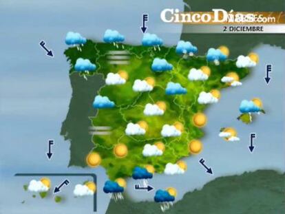 Pronóstico meteorológico para los días 2 y 3 de diciembre