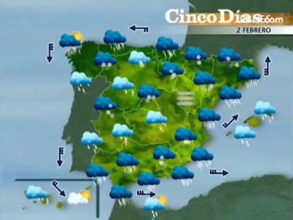 Previsión meteorológica para los días 2 y 3 de febrero