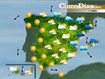 Previsión meteorológica para los días 1 y 2 de abril