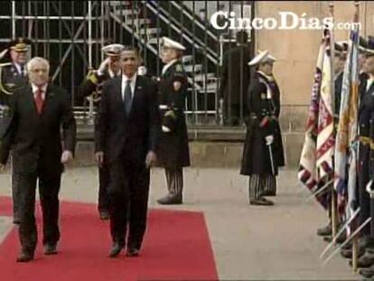 Llegada de Obama a la reunión de Praga