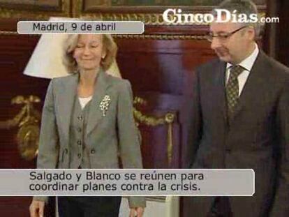 Salgado y Solbes buscan coordinar esfuerzos contra la crisis