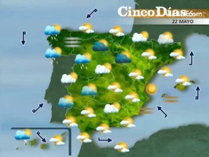 Previsión meteorológica para los días 22 y 23 de mayo