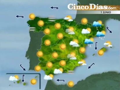 Previsión meteorológica para los días 1 y 2 de junio