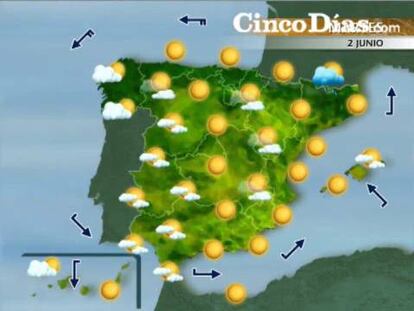 Previsión meteorológica para los días 2 y 3 de junio