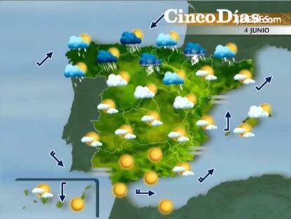 Previsión meteorológica para los días 4 y 5 de junio