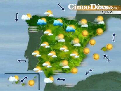 El domingo aparecerán tormentas en el norte de la Península