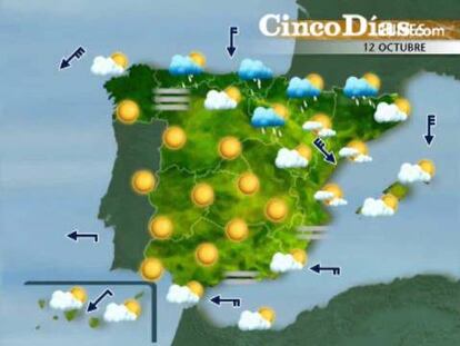 Previsión del tiempo para los días 12 y 13 de octubre