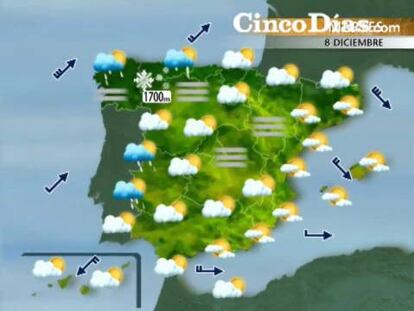Lluvias en la mitad norte y nubes en el resto del país