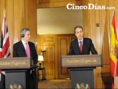 Rueda de prensa de Gordon Brown y José Luis Rodríguez Zapatero