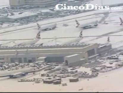 Colapso en los aeropuertos europeos a causa de la nieve